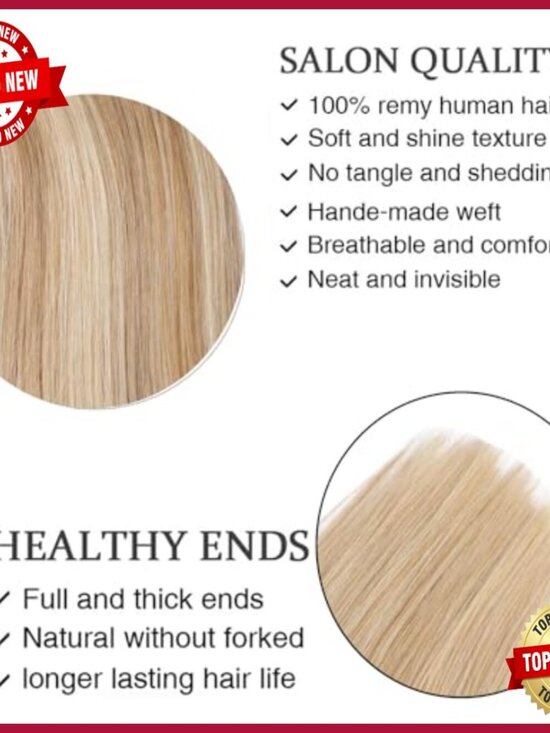 Clip-In Human Hair Extensions 16 Inches 120g 7 Pieces Remy Hair